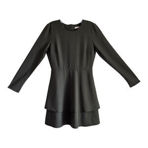 ANTHROPOLOGIE HUTCH Size 4 Cami Dress Olive Green Fit & Flare Long Sleeve Lined